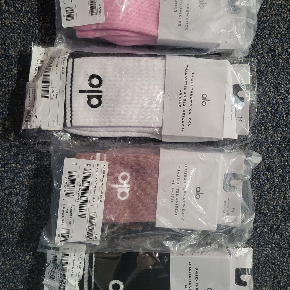 ALO Yoga Women's Socks Set - Pink, White, Black